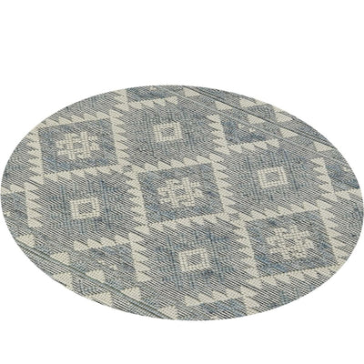 שטיח נירוונה 04 בז'/תכלת עגול | השטיח האדום