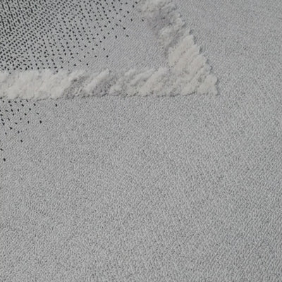שטיח אטלס 17 אפור כהה/קרם עם פרנזים | השטיח האדום