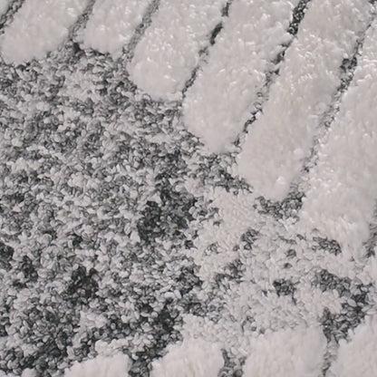 שטיח אטלס 19 קרם/שחור ריבוע עם פרנזים | השטיח האדום