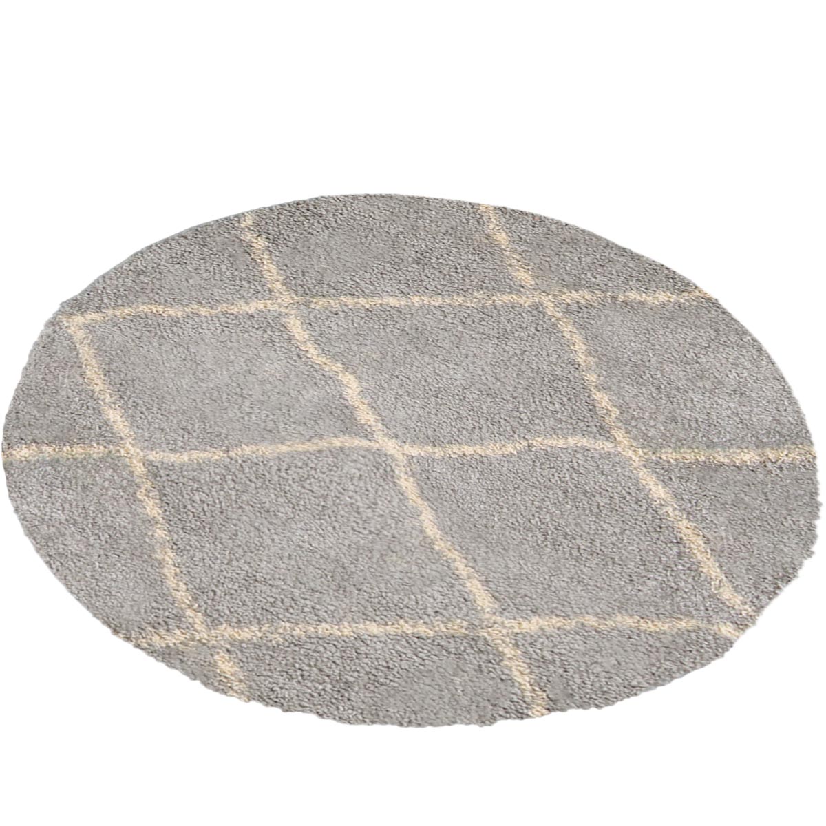 שטיח שאגי מרקש 07 אפור/קרם עגול | השטיח האדום