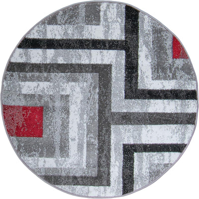 שטיח סלוניקי 13 קרם/אפור/אדום עגול | השטיח האדום