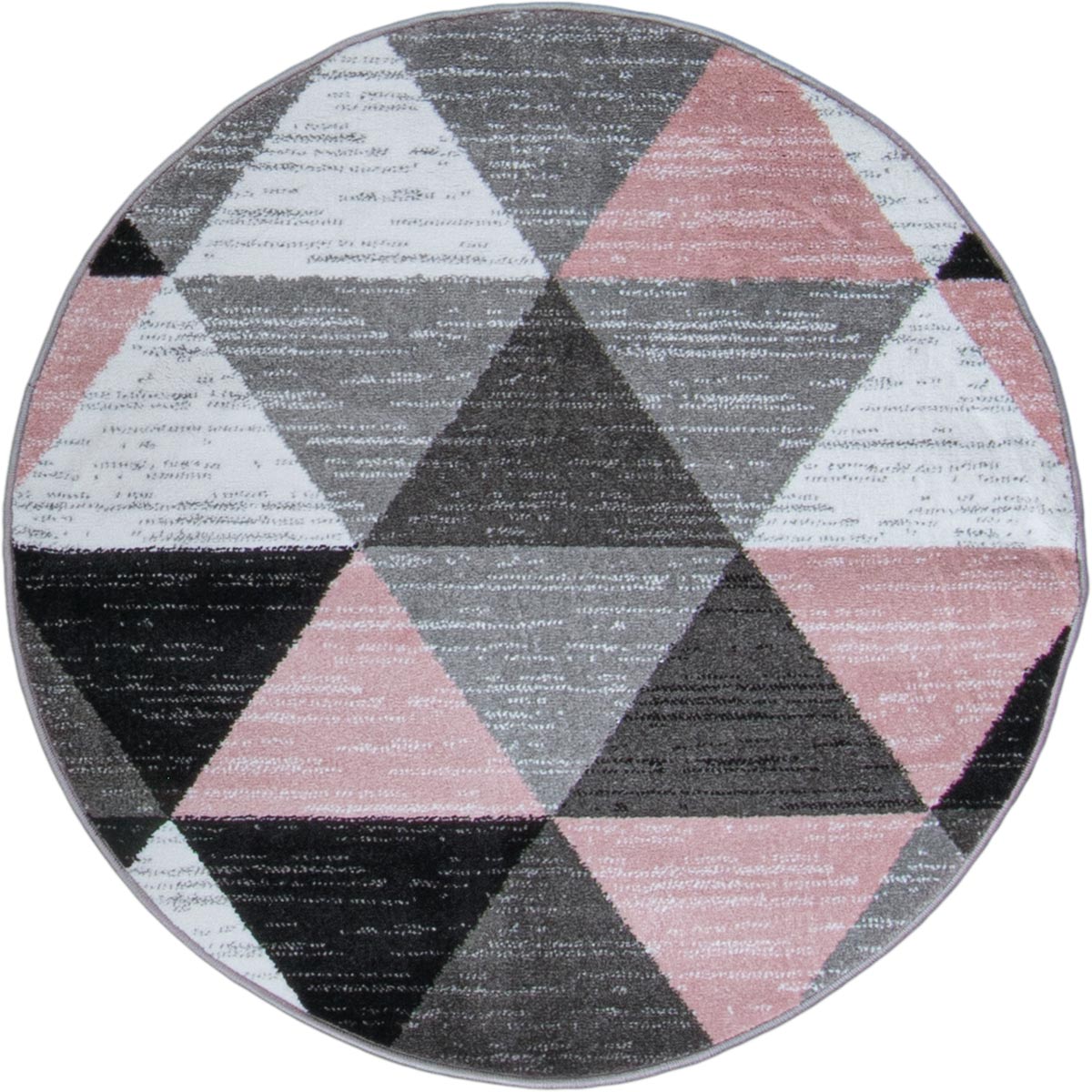 שטיח סלוניקי 11 ורוד/קרם/אפור עגול | השטיח האדום