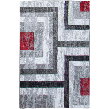 שטיח סלוניקי 13 קרם/אפור/אדום | השטיח האדום