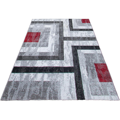 שטיח סלוניקי 13 קרם/אפור/אדום | השטיח האדום