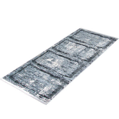 שטיח ג'איפור 14 שחור/אפור ראנר עם פרנזים | השטיח האדום