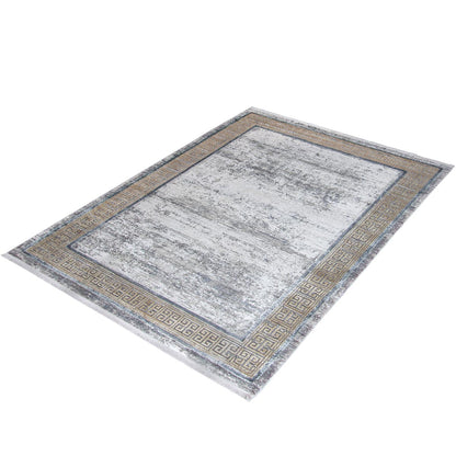 שטיח ג'איפור 21 אפור/בז' עם פרנזים | השטיח האדום