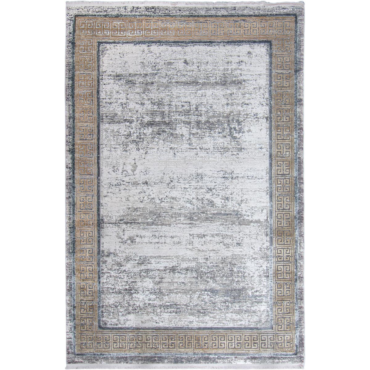 שטיח ג'איפור 21 אפור/בז' עם פרנזים | השטיח האדום