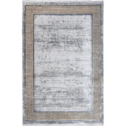 שטיח ג'איפור 21 אפור/בז' עם פרנזים | השטיח האדום