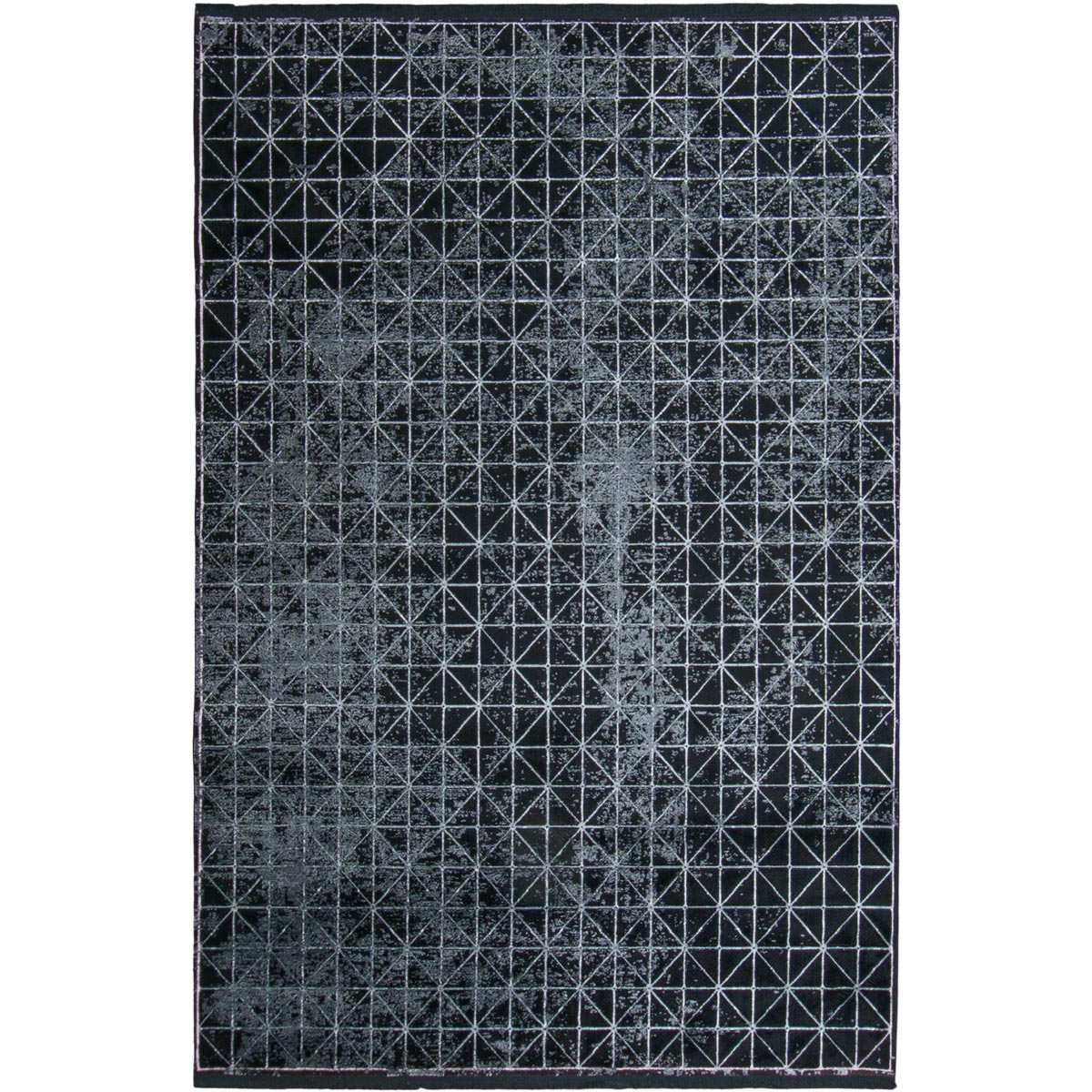 שטיח ג'איפור 12 שחור/אפור עם פרנזים | השטיח האדום