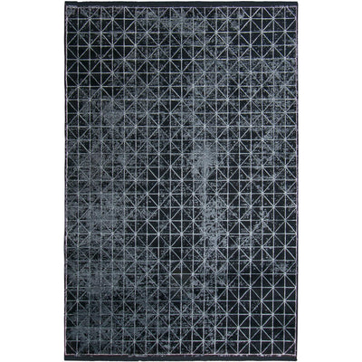 שטיח ג'איפור 12 שחור/אפור עם פרנזים | השטיח האדום