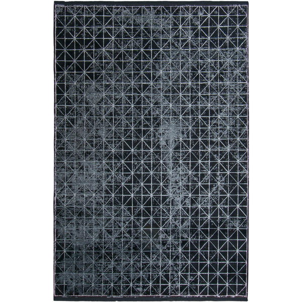 שטיח ג'איפור 12 שחור/אפור עם פרנזים JAIPUR