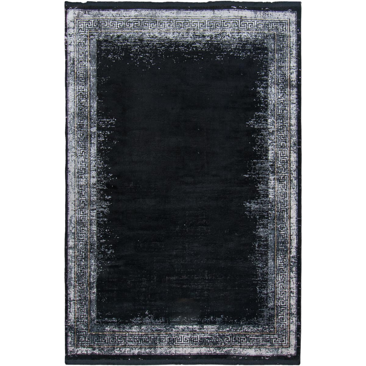 שטיח ג'איפור 11 שחור/אפור עם פרנזים | השטיח האדום