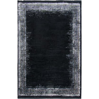 שטיח ג'איפור 11 שחור/אפור עם פרנזים | השטיח האדום