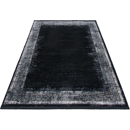 שטיח ג'איפור 11 שחור/אפור עם פרנזים | השטיח האדום