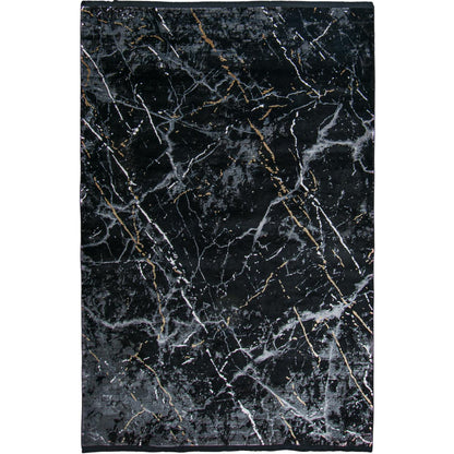 שטיח ג'איפור 10 שחור/אפור עם פרנזים | השטיח האדום