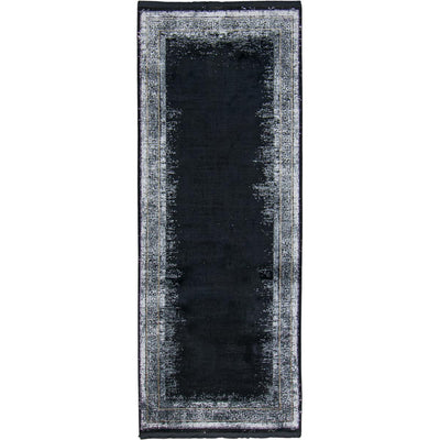 שטיח ג'איפור 11 שחור/אפור ראנר עם פרנזים | השטיח האדום