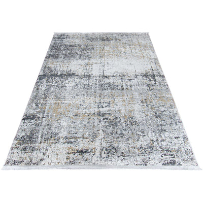 שטיח מילאנו 47 אפור/בז' עם פרנזים | השטיח האדום