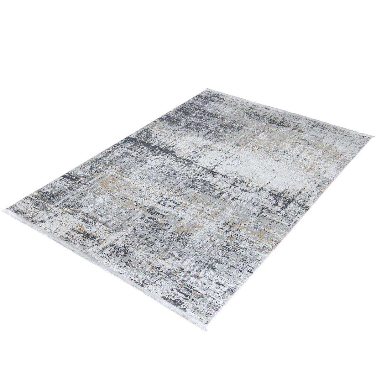 שטיח מילאנו 47 אפור/בז' עם פרנזים | השטיח האדום