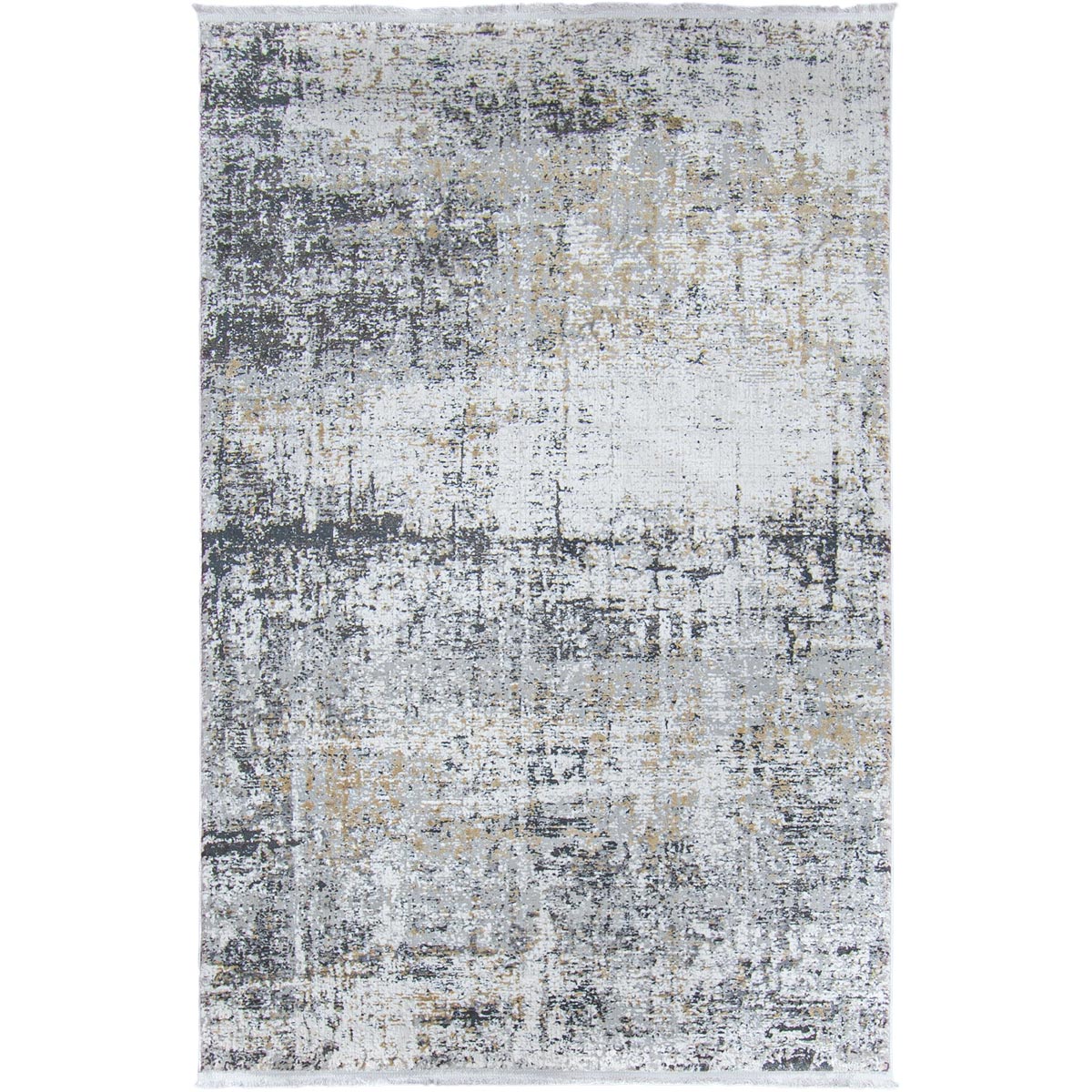 שטיח מילאנו 47 אפור/בז' עם פרנזים | השטיח האדום