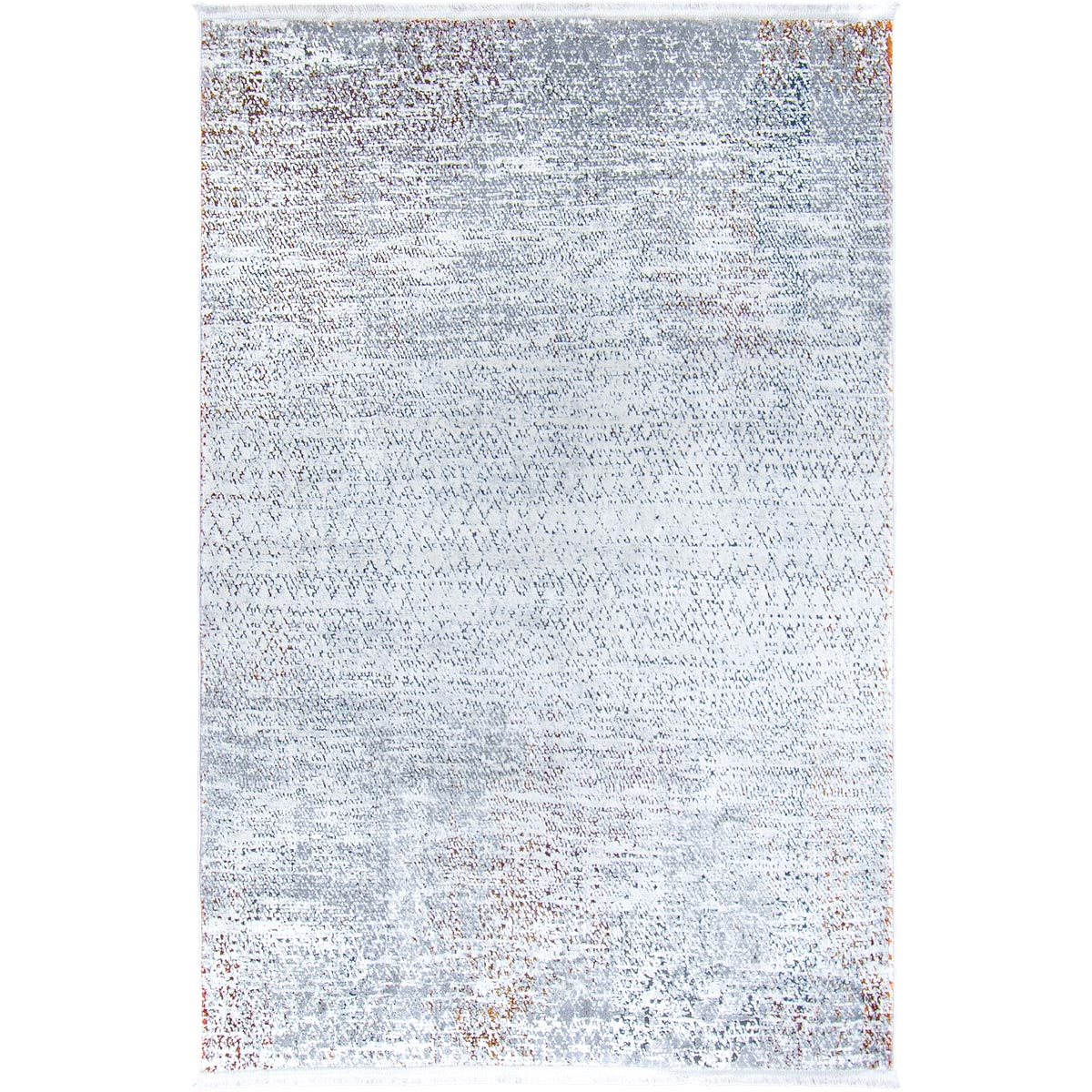 שטיח מילאנו 44 לבן/אפור עם פרנזים | השטיח האדום