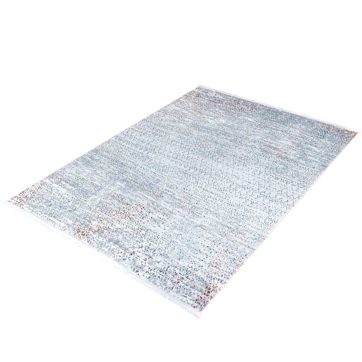 שטיח מילאנו 44 לבן/אפור עם פרנזים | השטיח האדום