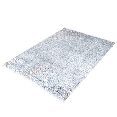 שטיח מילאנו 44 לבן/אפור עם פרנזים | השטיח האדום