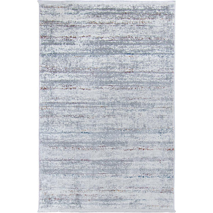 שטיח מילאנו 43 לבן/אפור עם פרנזים | השטיח האדום