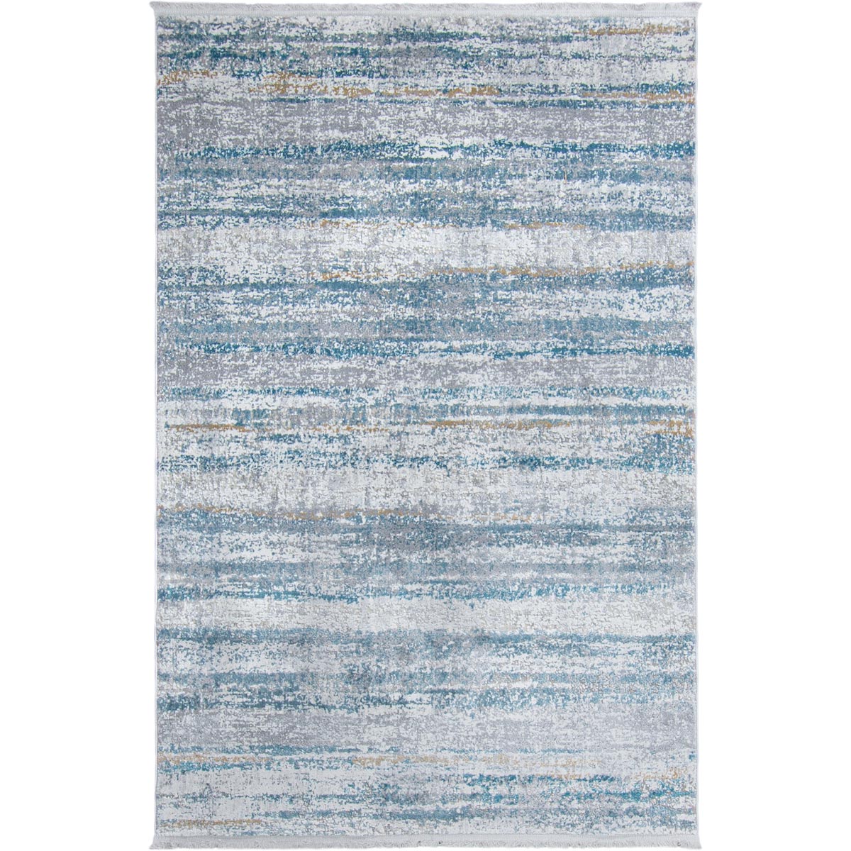 שטיח מילאנו 45 קרם/אפור/כחול עם פרנזים | השטיח האדום