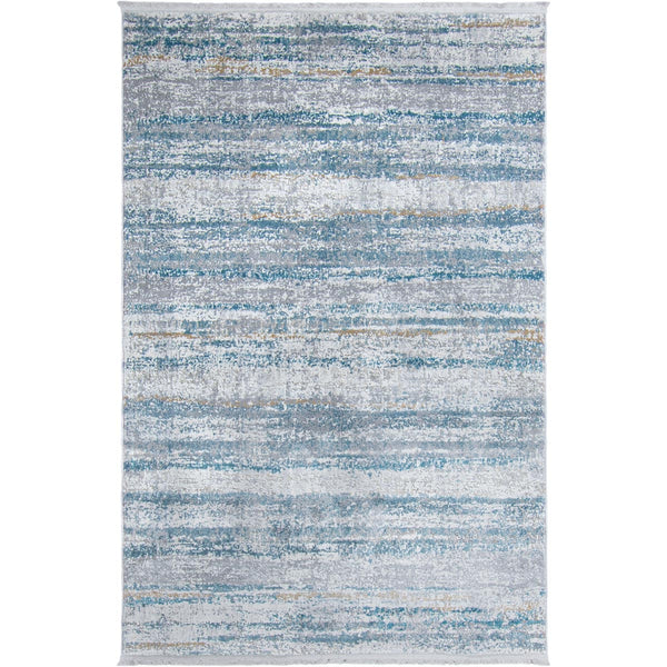 שטיח מילאנו 45 קרם/אפור/כחול עם פרנזים MILANO