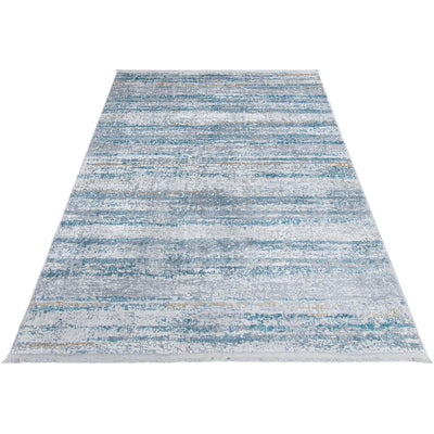 שטיח מילאנו 45 קרם/אפור/כחול עם פרנזים | השטיח האדום