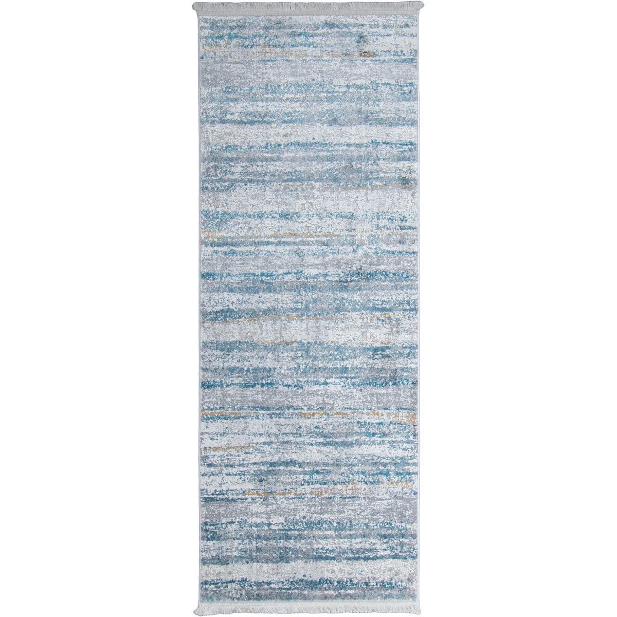 שטיח מילאנו 45 קרם/אפור/כחול ראנר עם פרנזים | השטיח האדום