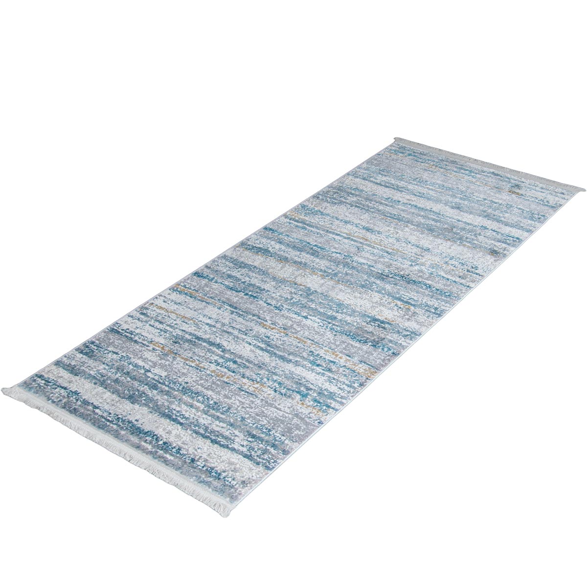 שטיח מילאנו 45 קרם/אפור/כחול ראנר עם פרנזים | השטיח האדום