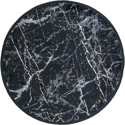 שטיח ג'איפור 10 שחור/אפור עגול עם פרנזים | השטיח האדום