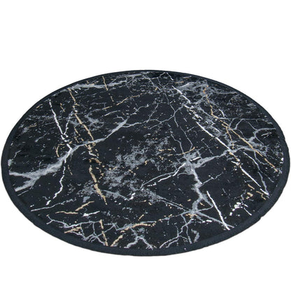 שטיח ג'איפור 10 שחור/אפור עגול עם פרנזים | השטיח האדום