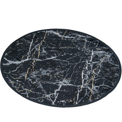 שטיח ג'איפור 10 שחור/אפור עגול עם פרנזים | השטיח האדום