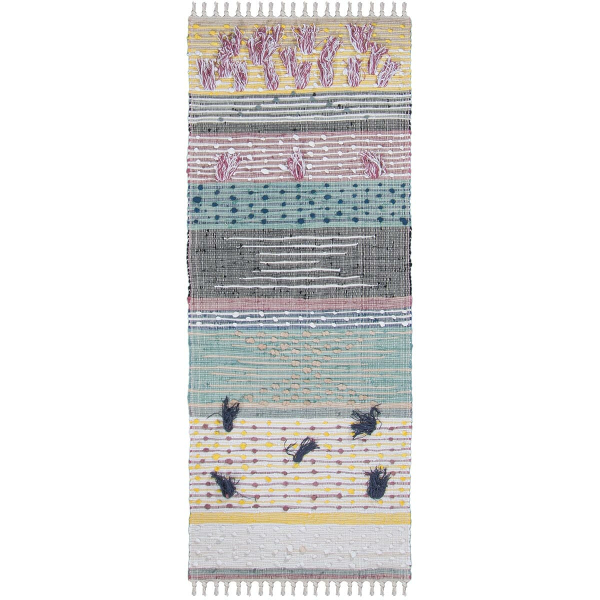 שטיח קילים נורדי 04 צבעוני ראנר עם פרנזים | השטיח האדום