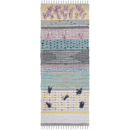 שטיח קילים נורדי 04 צבעוני ראנר עם פרנזים | השטיח האדום