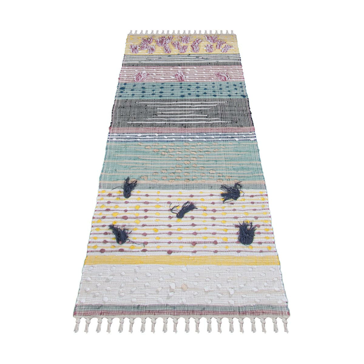 שטיח קילים נורדי 04 צבעוני ראנר עם פרנזים | השטיח האדום