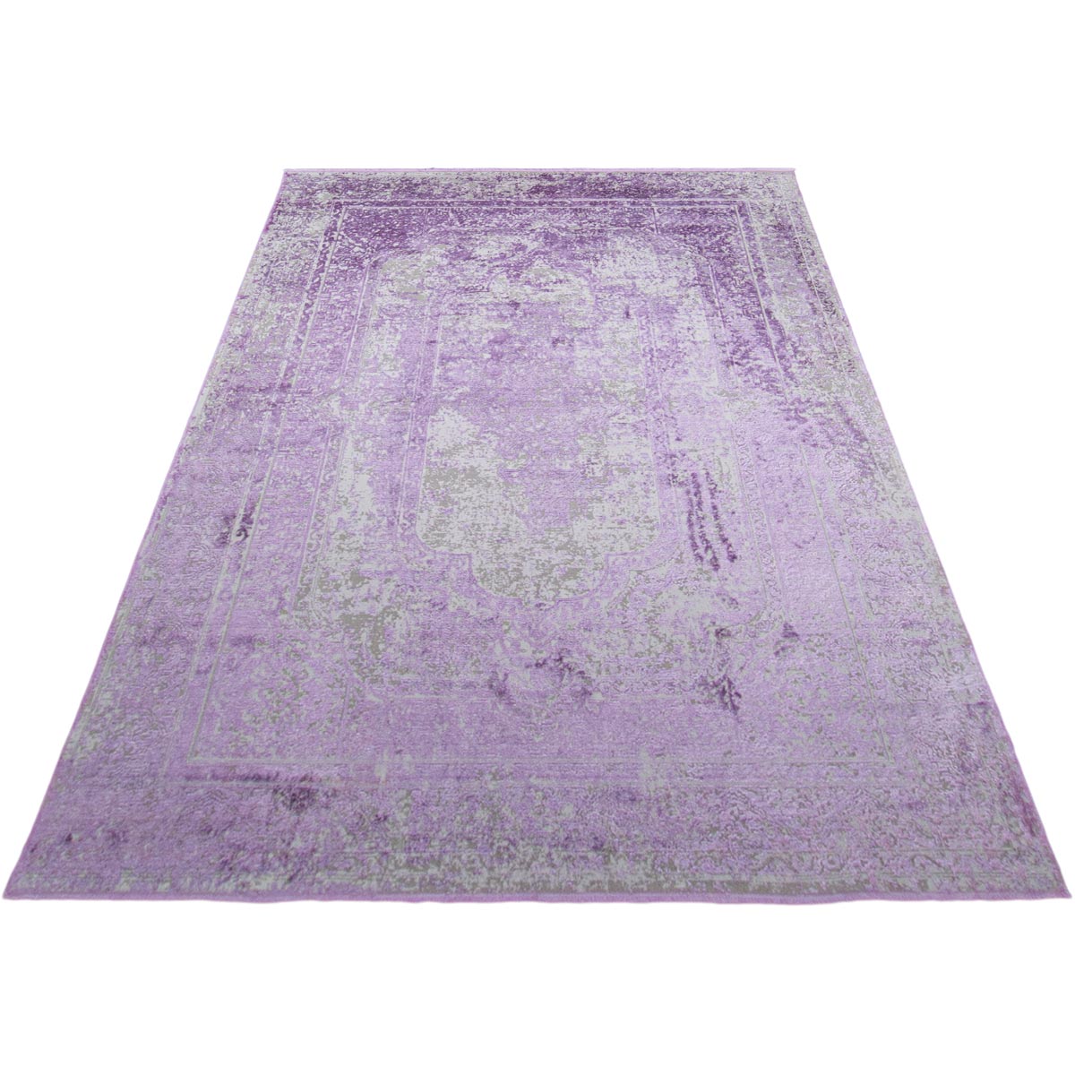 שטיח טוקיו 07 סגול עם פרנזים | השטיח האדום