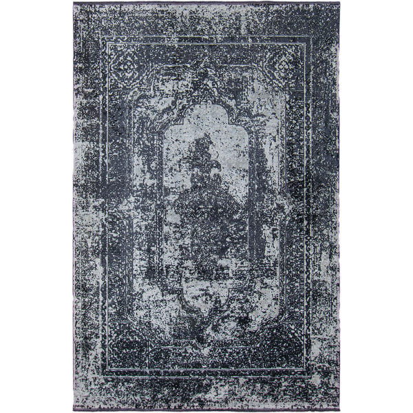 שטיח טוקיו 05 שחור/אפור עם פרנזים TOKYO