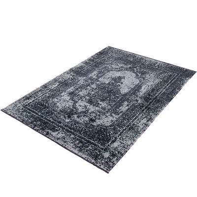 שטיח טוקיו 05 שחור/אפור עם פרנזים | השטיח האדום