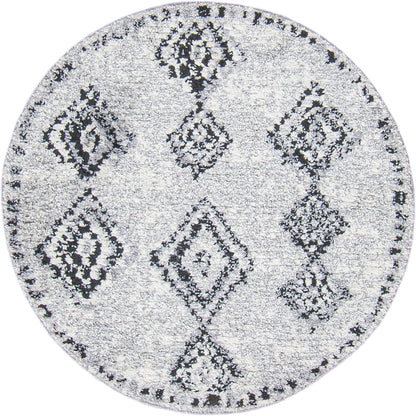 שטיח טנג'יר 09 אפור/שחור עגול | השטיח האדום