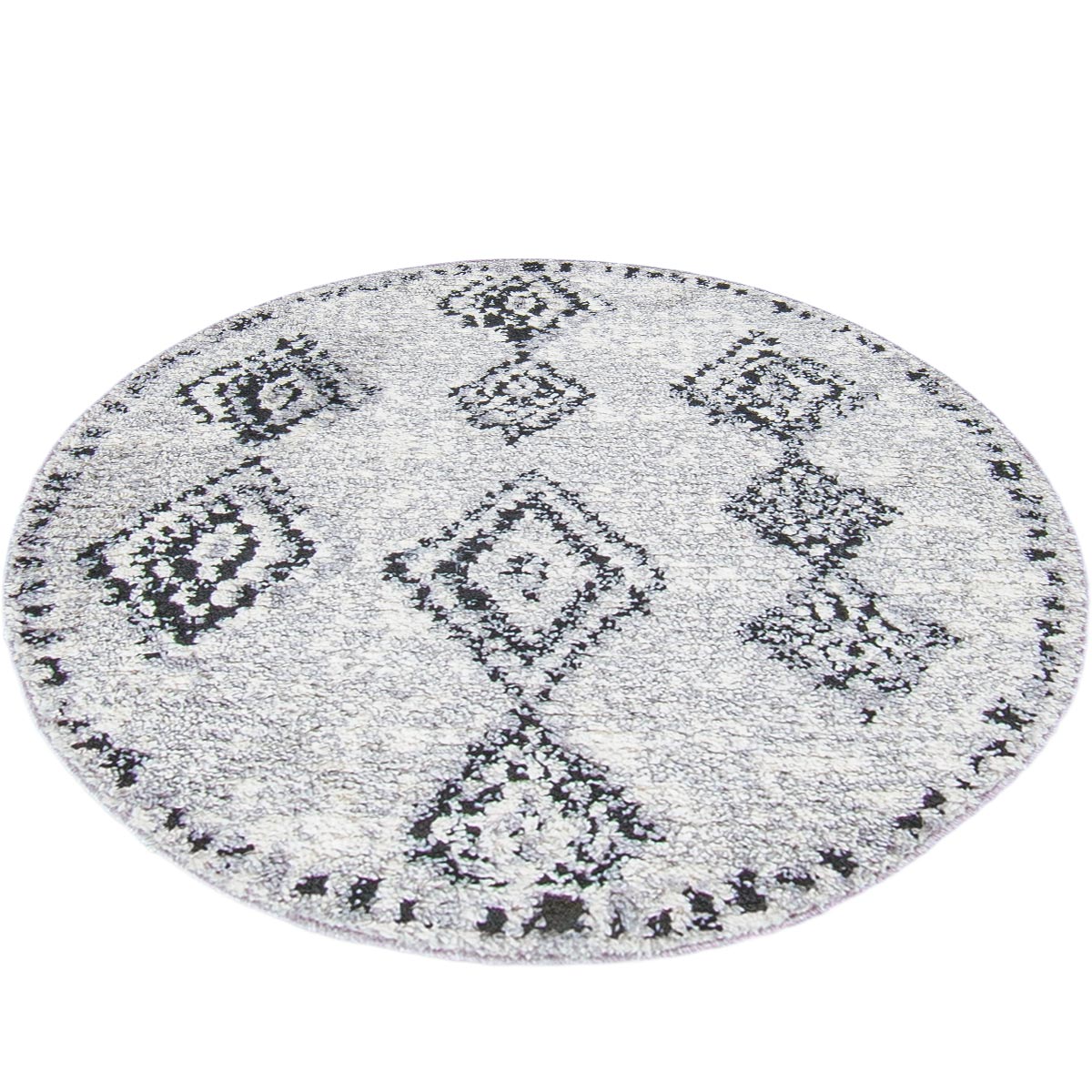 שטיח טנג'יר 09 אפור/שחור עגול | השטיח האדום