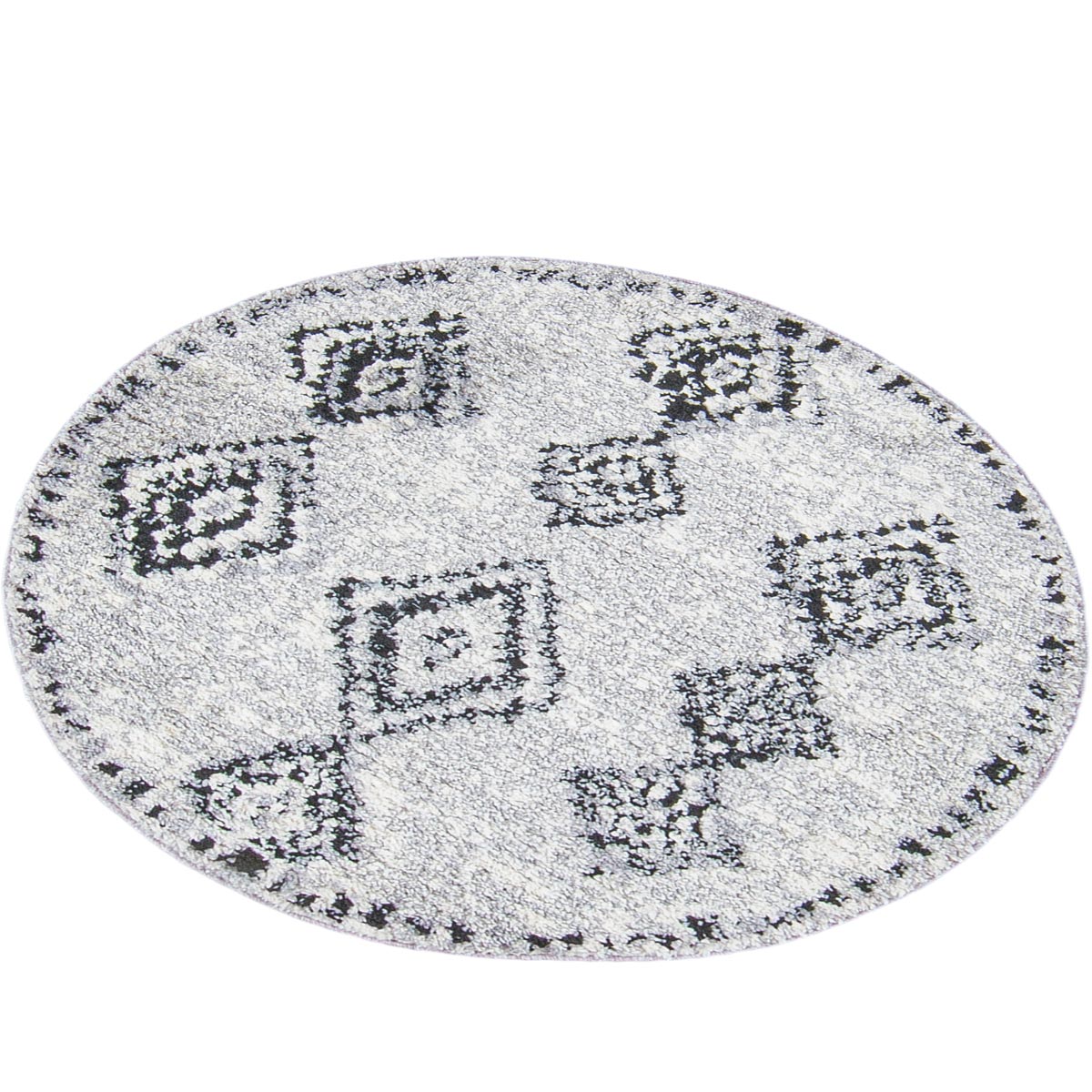 שטיח טנג'יר 09 אפור/שחור עגול | השטיח האדום