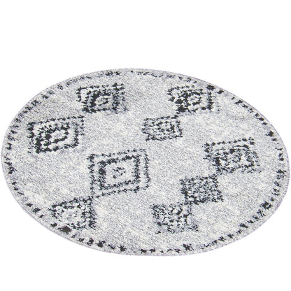 שטיח טנג'יר 09 אפור/שחור עגול | השטיח האדום