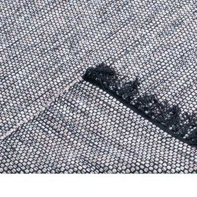 שטיח גפן כותנה 01 אפור כהה ראנר עם פרנזים | השטיח האדום