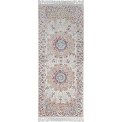 שטיח אספהאן 02 בז'/קרם ראנר עם פרנזים | השטיח האדום