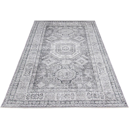 שטיח קשמיר 01 אפור עם פרנזים | השטיח האדום