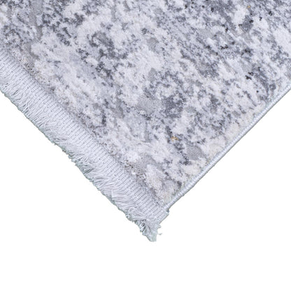שטיח מילאנו 46 לבן/אפור עם פרנזים | השטיח האדום
