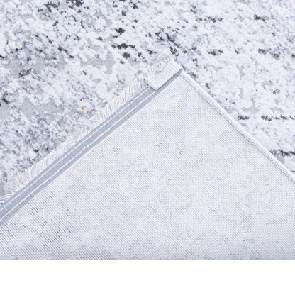 שטיח מילאנו 46 לבן/אפור עם פרנזים | השטיח האדום